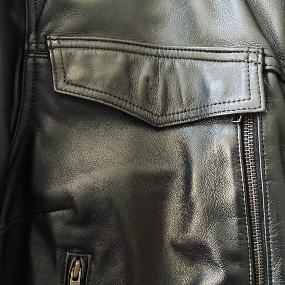 First Gear Scout Leather Thermoliner Motorcycle Jacket, Black, Mens 46 - Picture 10 of 16